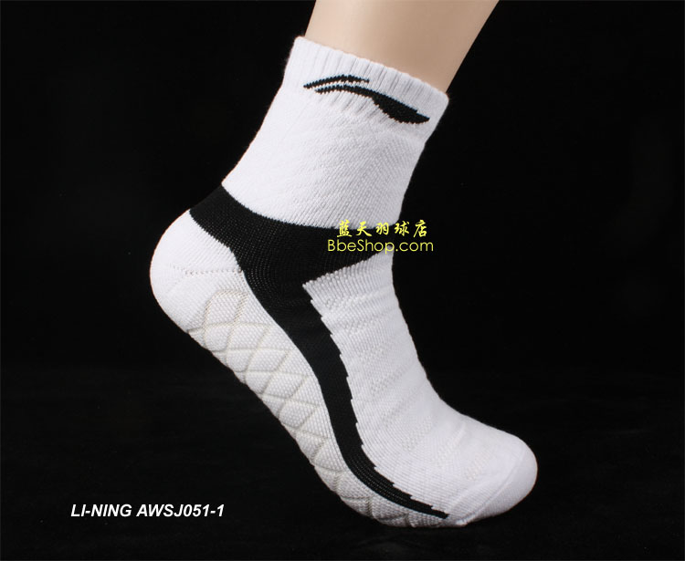 李宁（LI-NING）AWSJ051-1 专业男款羽毛球袜