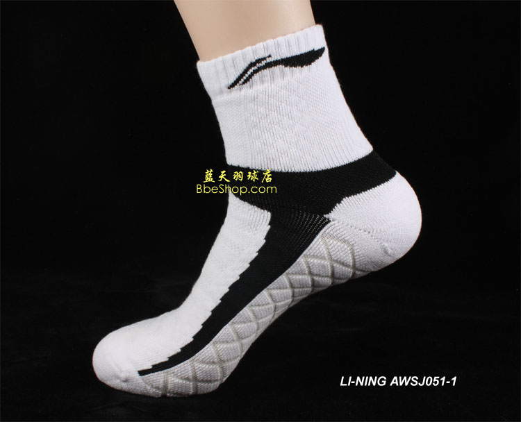 李宁（LI-NING）AWSJ051-1 专业男款羽毛球袜