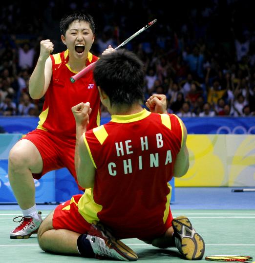 Hanbin HE/Yang Yu - CHN  中国混双选手何汉斌/于洋在2008年北京奥运会羽毛球赛中